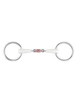 Mors à anneaux double brisure EQUIMOUTH rouleau cuivre