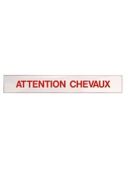 Panneau autocollant "Attention chevaux"