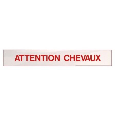 Panneau autocollant "Attention chevaux"