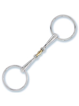 Mors à 2 anneaux double brisure cuivre 2 en 1