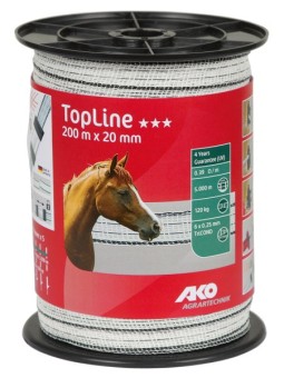 Ruban TopLine 20mm 200m blanc/noir