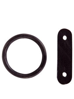 Anneaux en caoutchouc avec lanière cuir