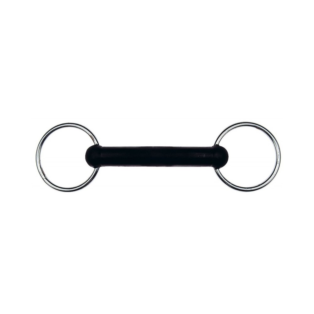 Mors à 2 anneaux caoutchouc droit