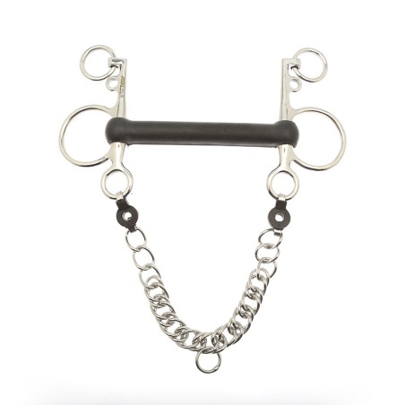 Mors Pelham caoutchouc rigide